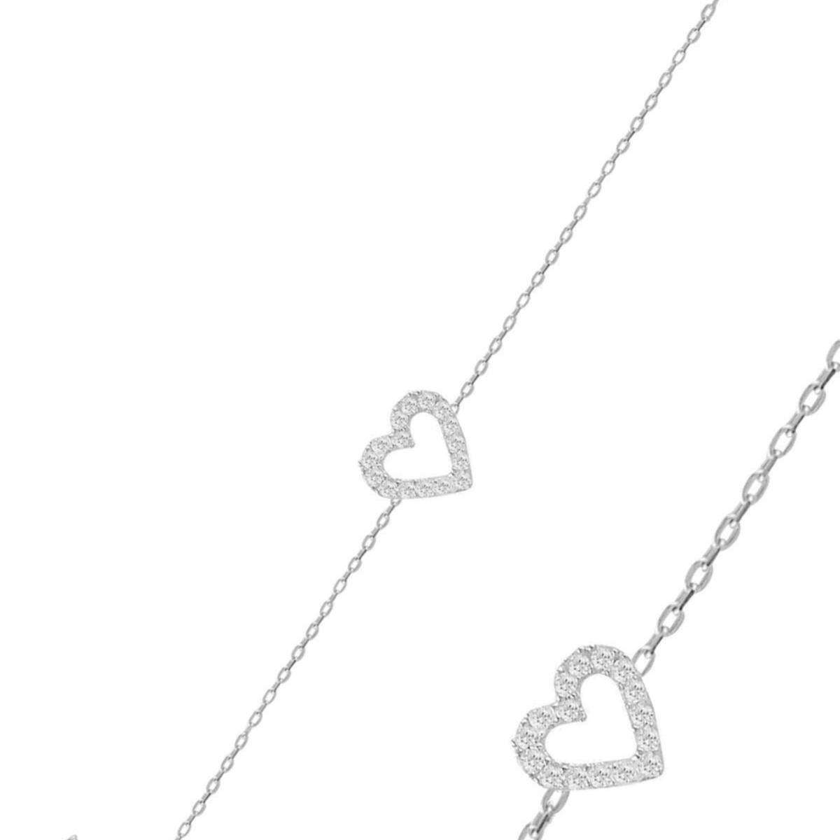 Heart Charm Bracelet • Silver Heart Bracelet • 	Heart Bracelet Silver - Trending Silver Gifts