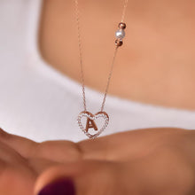 Initial Pendant Heart Necklace ¥ Pearl Necklace With Pendant - Trending Silver Gifts