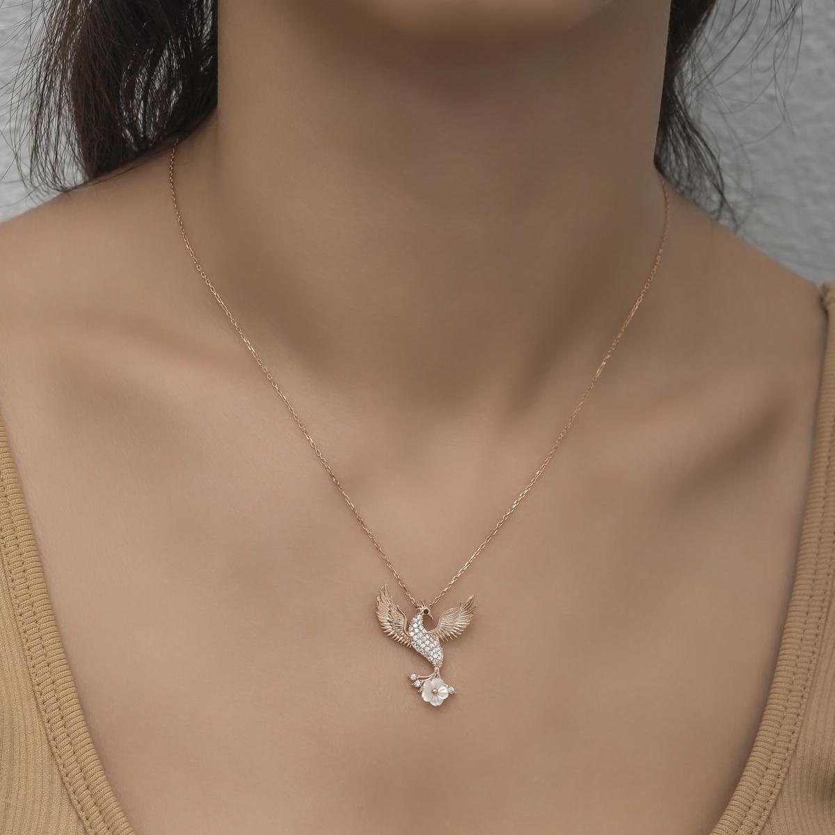 Rise Of The Phoenix Necklace • Phoenix Rising with Magnolia Necklace - Trending Silver Gifts