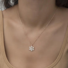 Snowflake Necklace Diamond ¥ Magnolia Flower Necklace ¥ Gift For Mom - Trending Silver Gifts