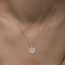 Snowflake Necklace Diamond ¥ Magnolia Flower Necklace ¥ Gift For Mom - Trending Silver Gifts