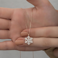 Snowflake Necklace Diamond ¥ Magnolia Flower Necklace ¥ Gift For Mom - Trending Silver Gifts