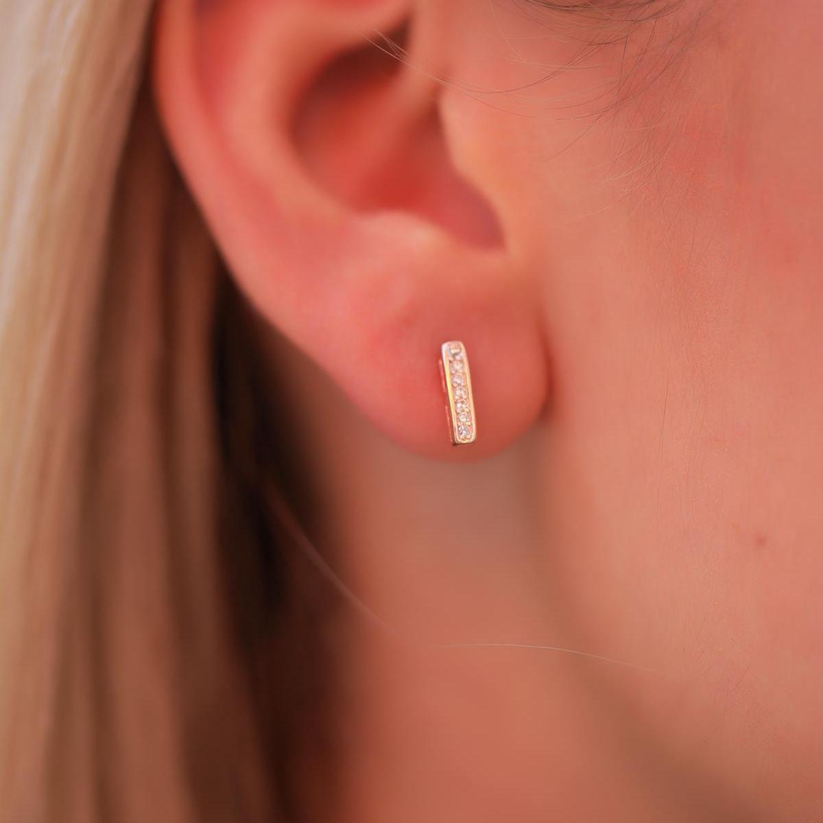 Small Diamond Earrings • Minimalist Diamond Earrings • Gift For Wife - Trending Silver Gifts