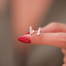 Small Diamond Earrings ¥ Minimalist Diamond Earrings ¥ Gift For Wife - Trending Silver Gifts