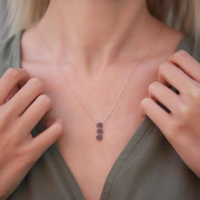 Triple Round Black Zirconia Necklace ¥ Black Cubic Zirconia Necklace - Trending Silver Gifts