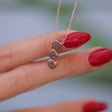 Triple Round Black Zirconia Necklace ¥ Black Cubic Zirconia Necklace - Trending Silver Gifts