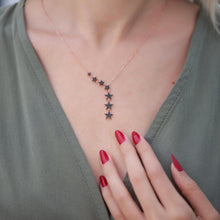 7 Stars Cubic Black Zircona Necklace ¥ Y Necklace Rose Gold - Trending Silver Gifts