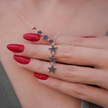 7 Stars Cubic Black Zircona Necklace ¥ Y Necklace Rose Gold - Trending Silver Gifts