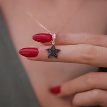 Star Sign Necklace ¥ Black Zirconia Necklace ¥ Star Necklace Silver - Trending Silver Gifts