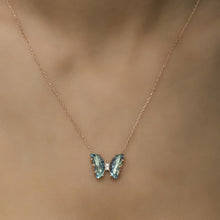 Blue Aquamarine Butterfly Necklace ¥ Aquamarine Birthstone Necklace - Trending Silver Gifts