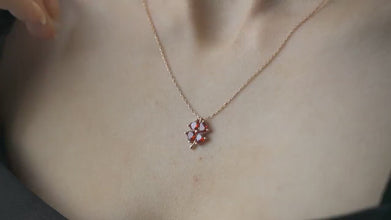 Four Clover Birthstone Necklace For Mom ¥ Birthstone Mothers Necklace