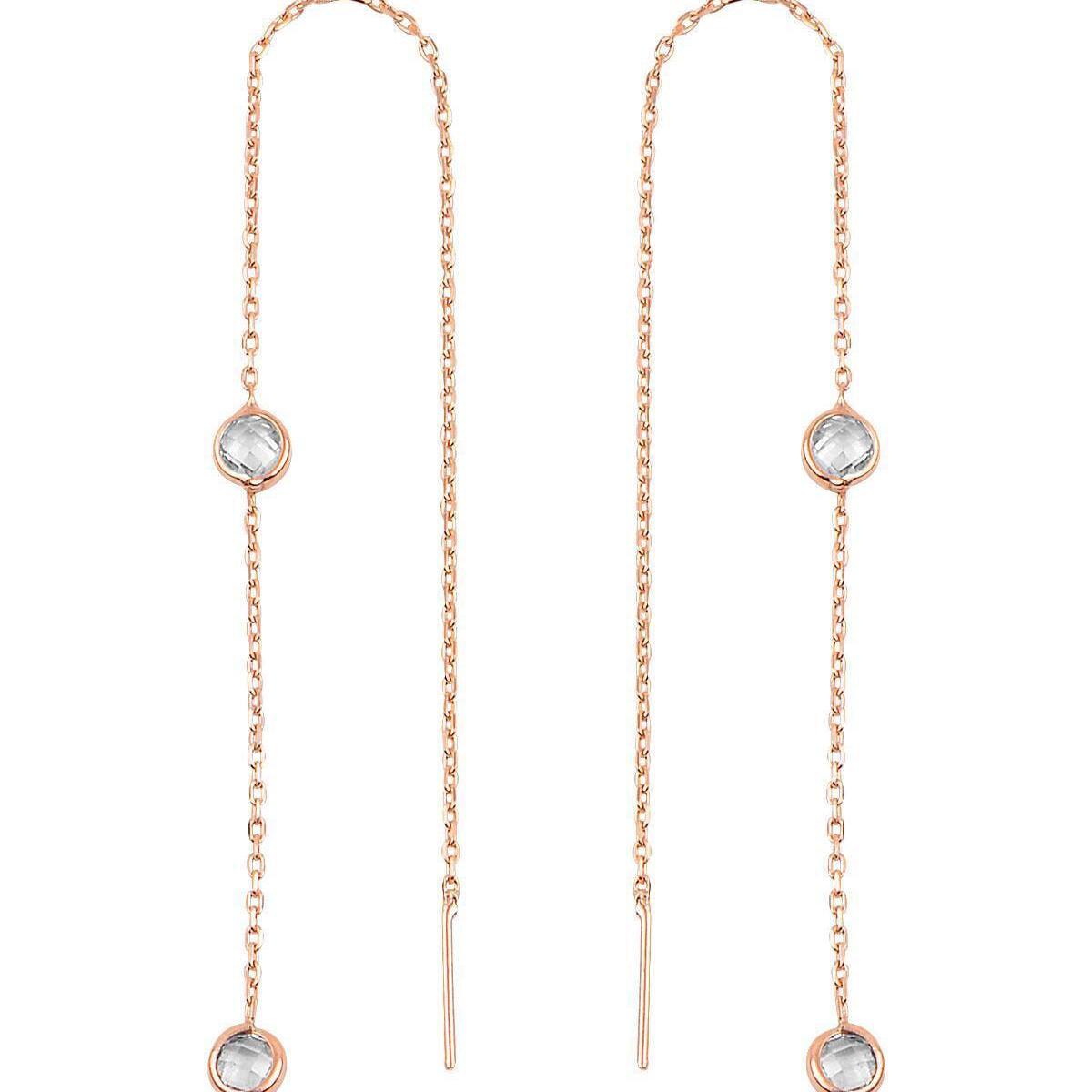 Diamond Chain Drop Earrings ¥ Diamond Chain Earrings Gold - Trending Silver Gifts