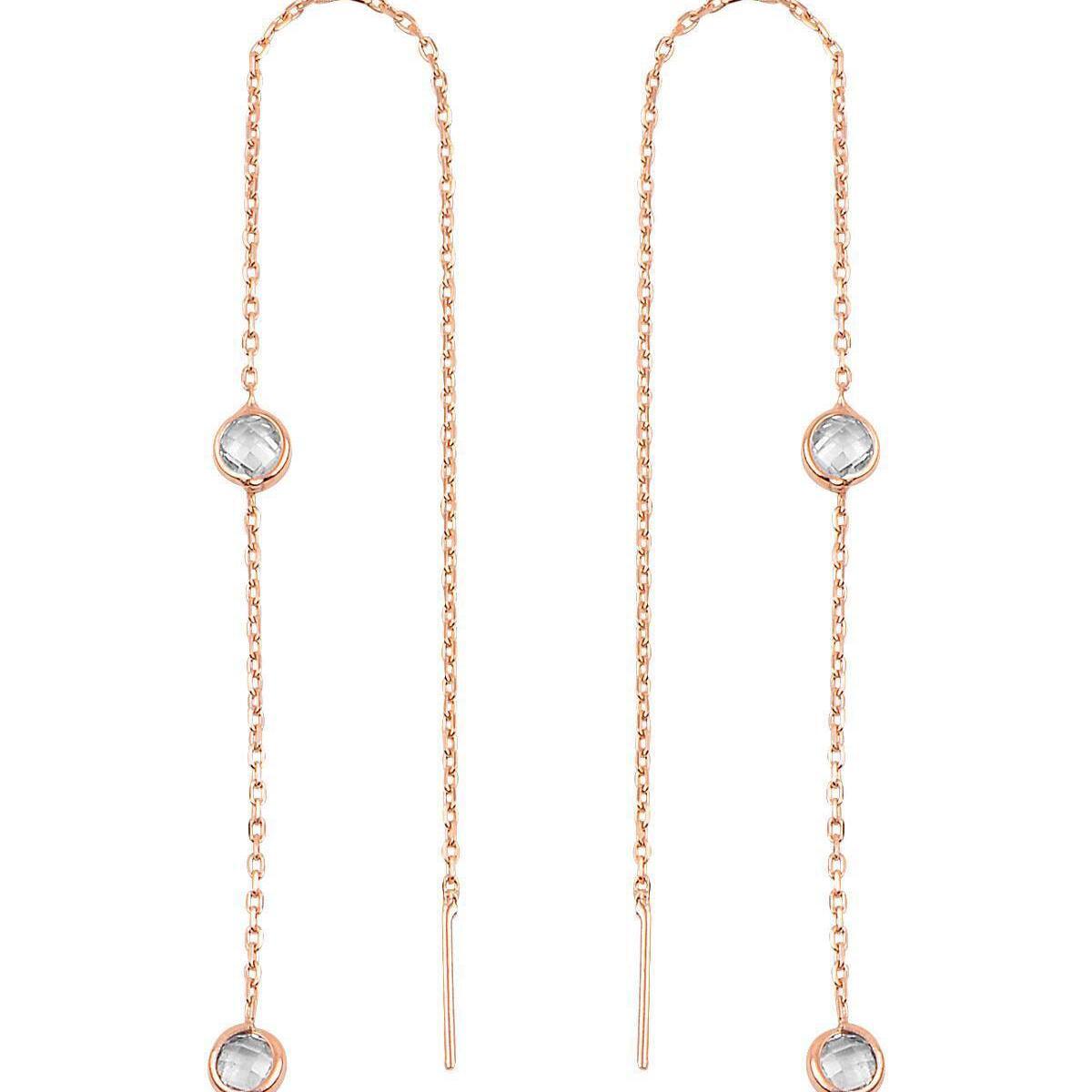 Diamond Chain Drop Earrings • Diamond Chain Earrings Gold - Trending Silver Gifts