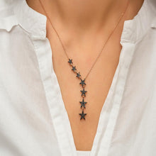 7 Pointed Star Necklace ¥ Black Zirconia Star Necklace ¥ Gift For Her - Trending Silver Gifts