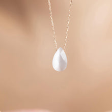 White Diamond Drop Pendant Necklace ¥ White Opal Teardrop Necklace - Trending Silver Gifts