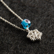 Snowflake Necklace Diamond Evil Eye ¥ Real Evil Eye Necklace - Trending Silver Gifts