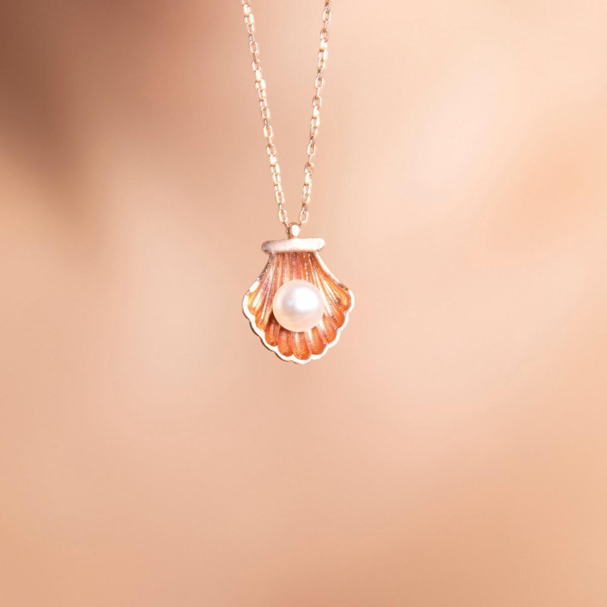 Pearl Oyster Necklace • Oyster Shell Necklace • Pearl Pendant Necklace - Trending Silver Gifts
