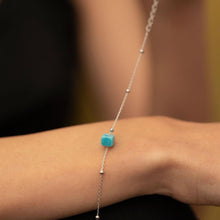 Turquoise Birthstone Satellite Chain Bracelet ¥ Bracelet for Grandma - Trending Silver Gifts