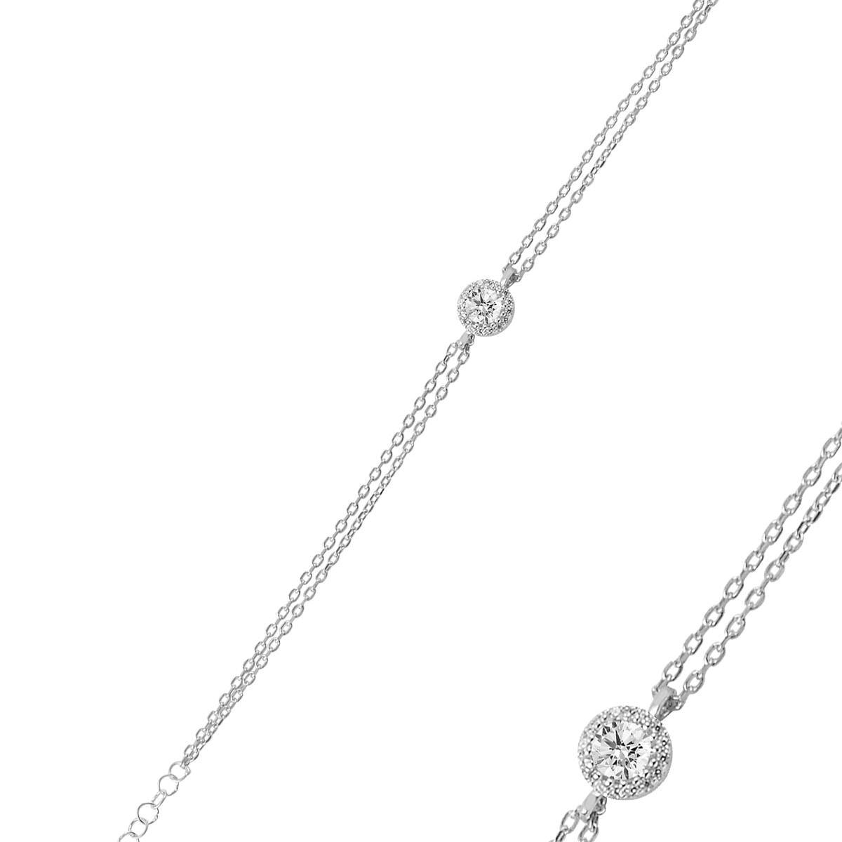 Diamond Solitaire Bracelet • Solitaire Diamond Bracelet • Gift For Her - Trending Silver Gifts