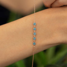 Turquoise Daisy Silver Bracelet ¥ Turquoise Stone Silver Bracelet - Trending Silver Gifts