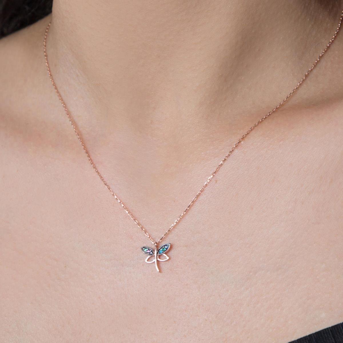 Dragonfly Diamond Necklace • Sterling Silver Dragonfly Necklace - Trending Silver Gifts
