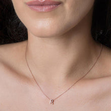 R Initial Necklace Rose ¥ Rose Gold Initial Necklace ¥ Gift For Her - Trending Silver Gifts
