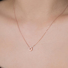 D Initial Necklace Rose ¥ Rose Gold Initial Necklace ¥ Gift For Her - Trending Silver Gifts