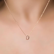D Initial Necklace Rose ¥ Rose Gold Initial Necklace ¥ Gift For Her - Trending Silver Gifts