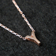 Y Initial Necklace Rose ¥ Rose Gold Initial Necklace ¥ Gift For Her - Trending Silver Gifts