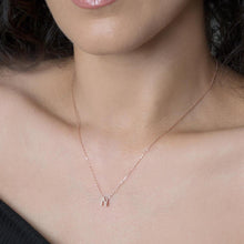 N Initial Necklace Rose ¥ Rose Gold Initial Necklace ¥ Gift For Her - Trending Silver Gifts
