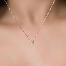 N Initial Necklace Rose ¥ Rose Gold Initial Necklace ¥ Gift For Her - Trending Silver Gifts