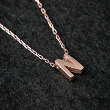 N Initial Necklace Rose ¥ Rose Gold Initial Necklace ¥ Gift For Her - Trending Silver Gifts