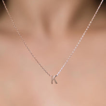 K Initial Necklace Rose ¥ Rose Gold Initial Necklace ¥ Gift For Her - Trending Silver Gifts