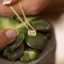 Diamond Baguette Necklace ¥ Solitaire Diamond Pendant Necklace - Trending Silver Gifts