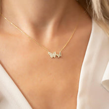 Butterfly Necklace Gold ¥ Ball Chain Necklace Gold ¥ Dainty Butterfly - Trending Silver Gifts