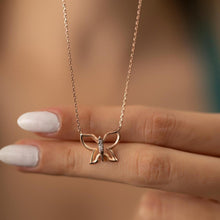Butterfly Diamond Necklace ¥ Rose Gold Butterfly Necklace - Trending Silver Gifts