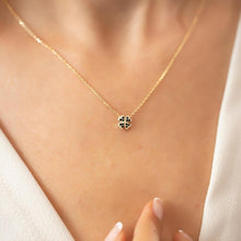 Black Clover Necklace ¥ Clover Leaf Necklace ¥ Black Zirconia Necklace - Trending Silver Gifts