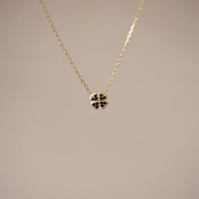 Black Clover Necklace ¥ Clover Leaf Necklace ¥ Black Zirconia Necklace - Trending Silver Gifts