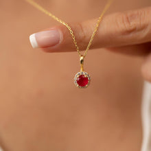 July Birthstone Necklace Gold ¥ July Ruby Birthstone Jewelry - Trending Silver Gifts