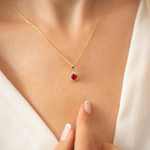 July Birthstone Necklace Gold ¥ July Ruby Birthstone Jewelry - Trending Silver Gifts