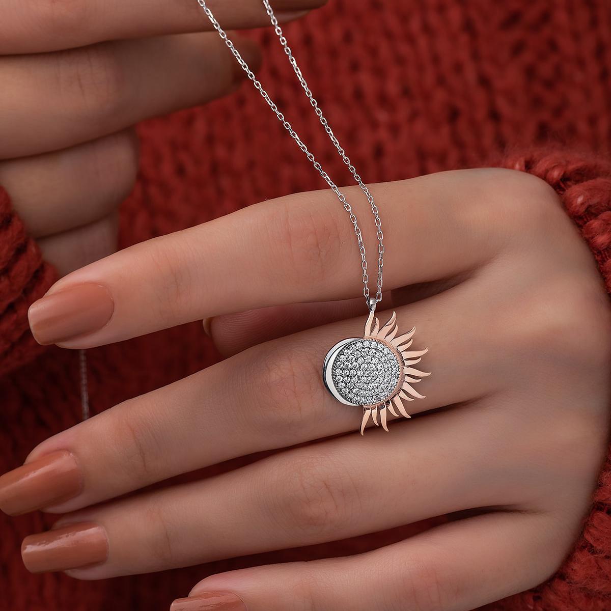 Moon And Star Necklace • Moon And Sun Necklace • Sun And Moon Necklace - Trending Silver Gifts