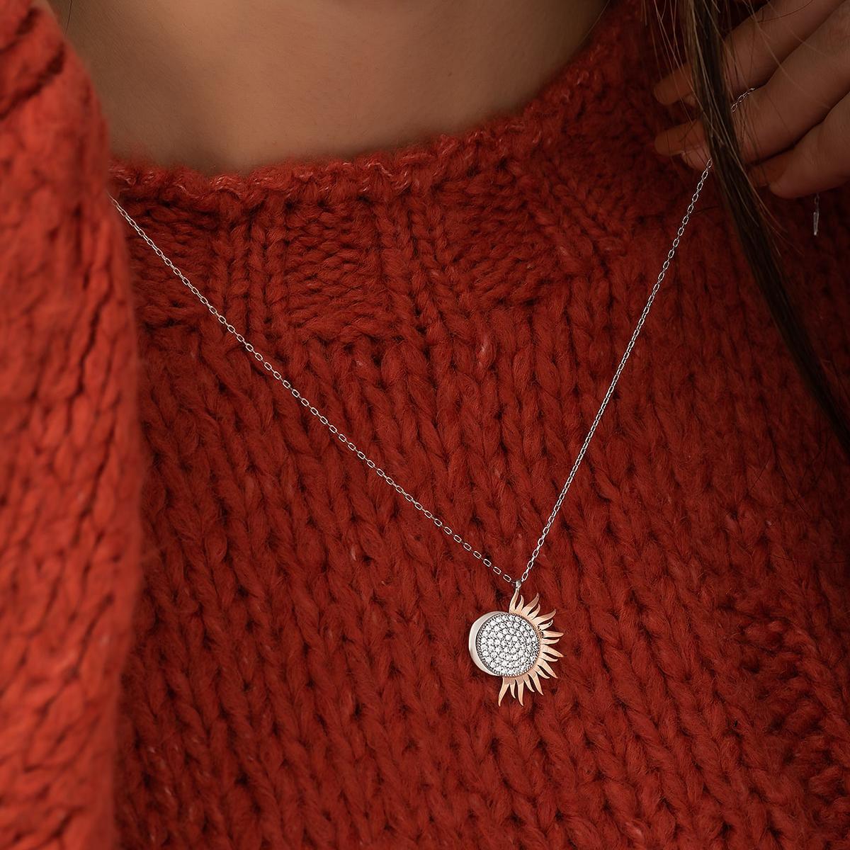 Moon And Star Necklace • Moon And Sun Necklace • Sun And Moon Necklace - Trending Silver Gifts