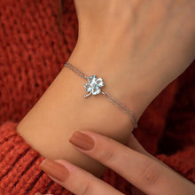 Blue Aquamarine Four Leaf Clover Bracelet ¥ March Birthstone Bracelet - Trending Silver Gifts