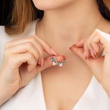 Colorful Diamond Butterfly Necklace ¥ Cute Butterfly Necklace Silver - Trending Silver Gifts