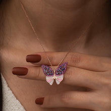 Pink Butterfly Pendant Necklace ¥ Butterfly Evil Eye Necklace - Trending Silver Gifts