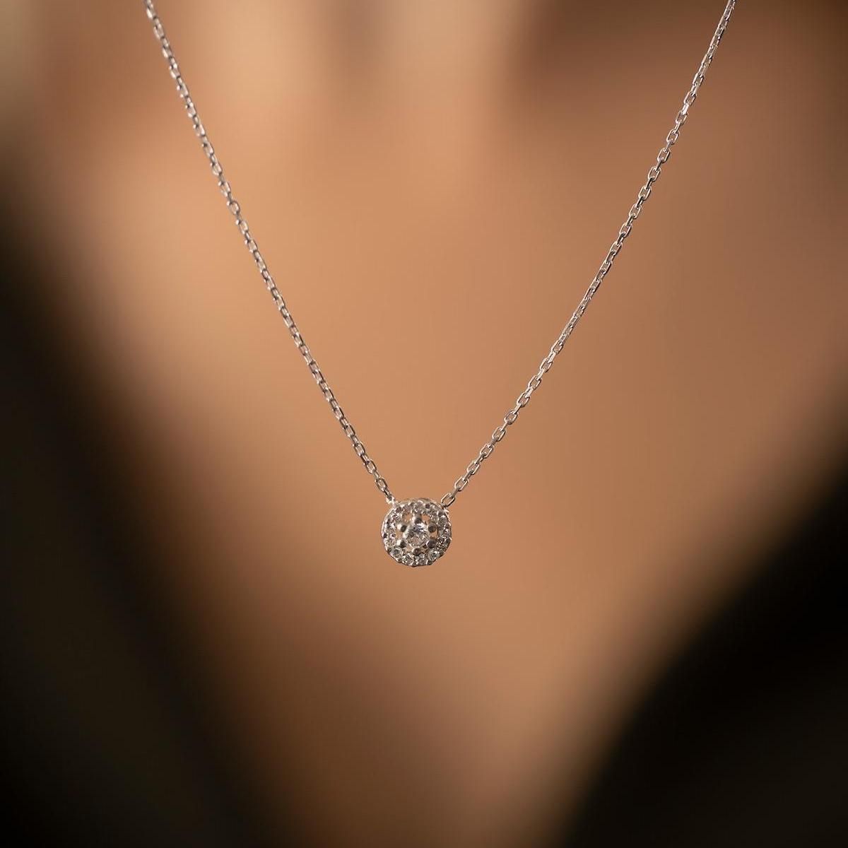 April Birthstone Silver Necklace • Diamond Droplet 925k Cz Necklace - Trending Silver Gifts