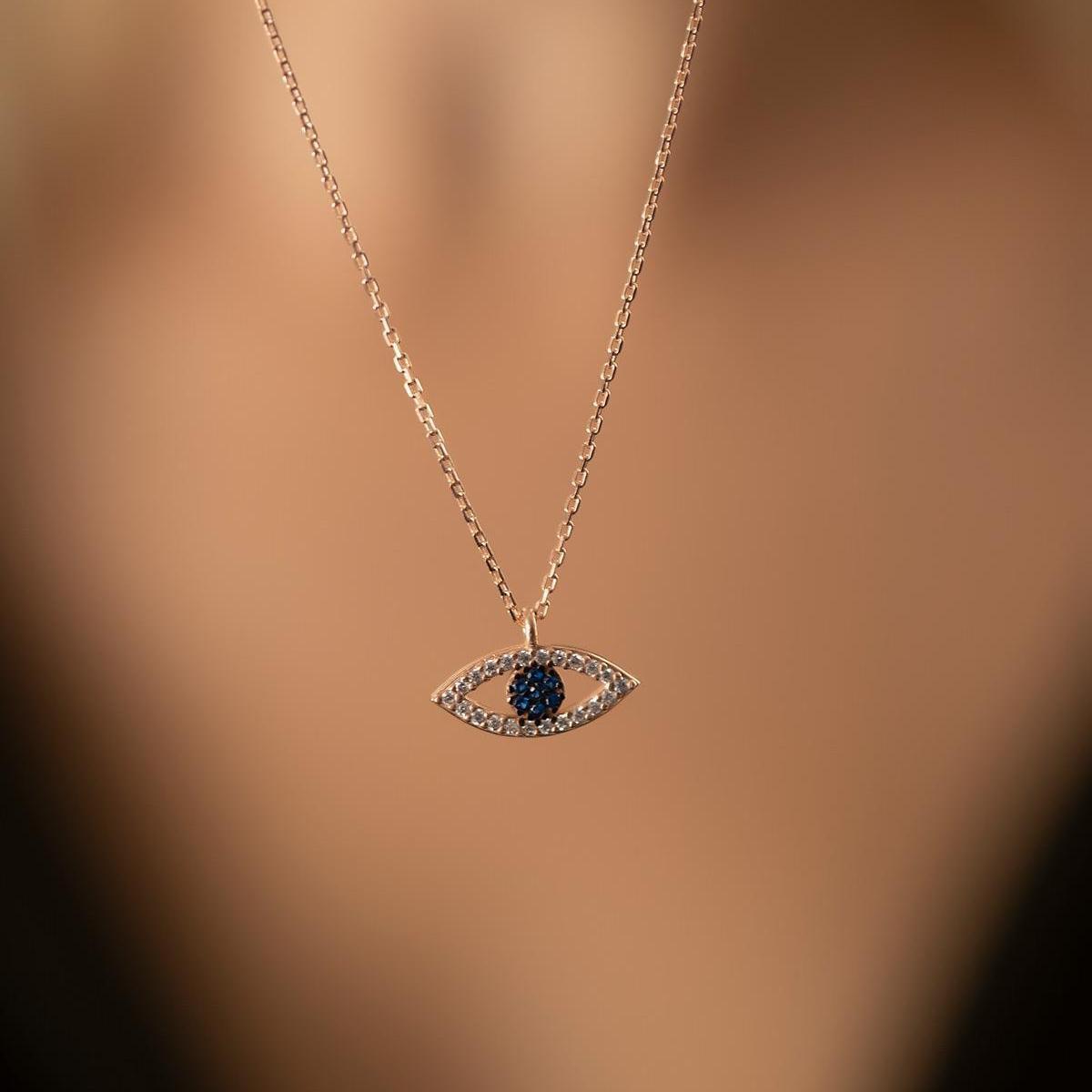 Eye Of Horus Necklace ¥ Diamond Evil Eye Necklace ¥ Gift For Her - Trending Silver Gifts