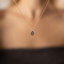 Cz Diamond Drop Pendant Necklace ¥ Black Zirconia Necklace - Trending Silver Gifts