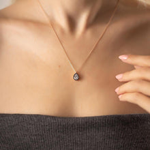 Cz Diamond Drop Pendant Necklace ¥ Black Zirconia Necklace - Trending Silver Gifts