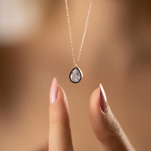 Cz Diamond Drop Pendant Necklace ¥ Black Zirconia Necklace - Trending Silver Gifts